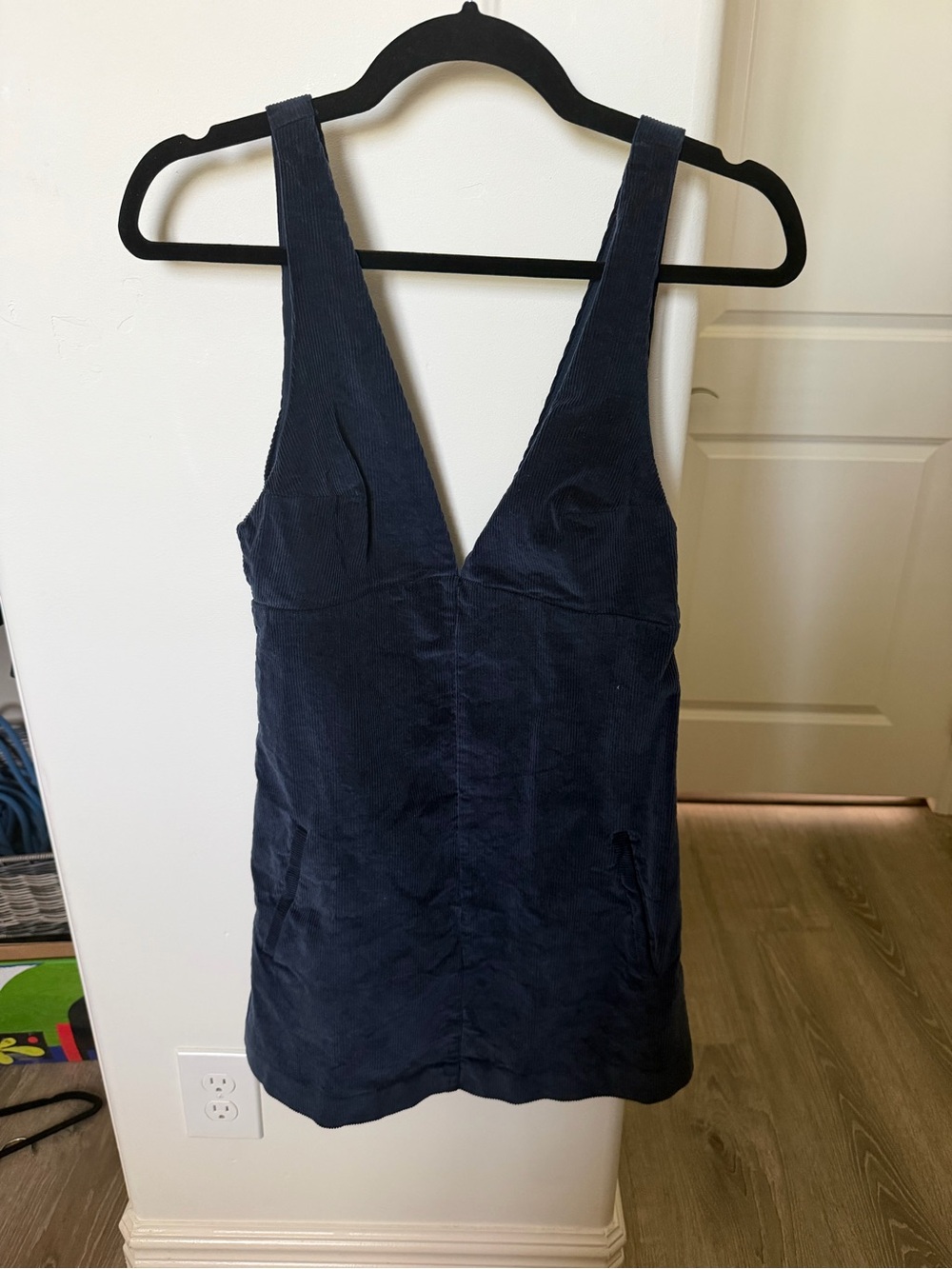 Zara Navy Blue Corduroy Pinafore Dress